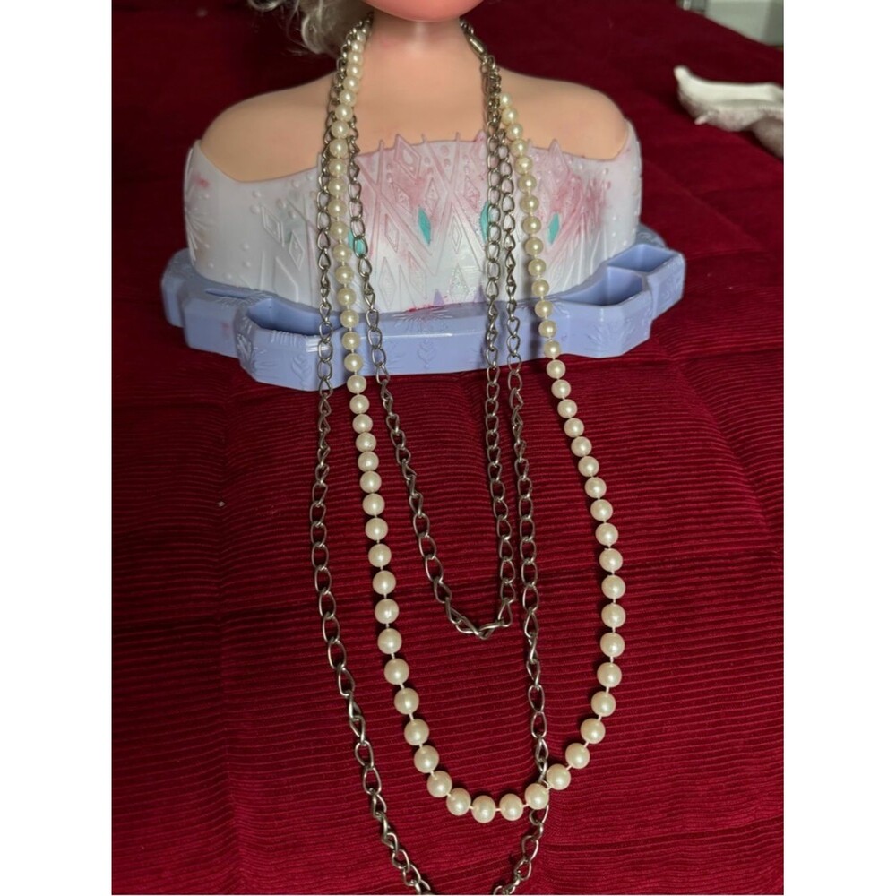 Classic Faux Pearl Layered Necklace - White
